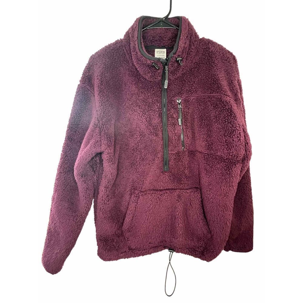PINK Quarter Zip Teddy Jacket